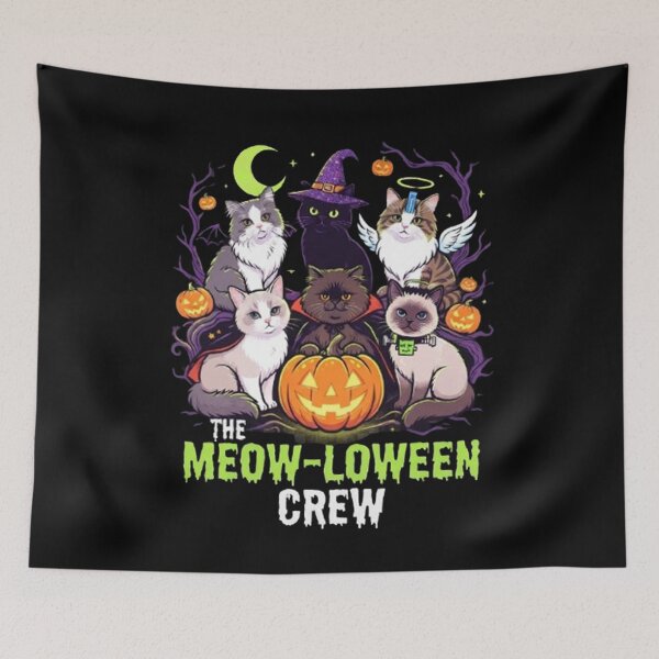 Item preview, The Meow-loween Crew - Haku Family's Halloween designed and sold by PetalsPaws.