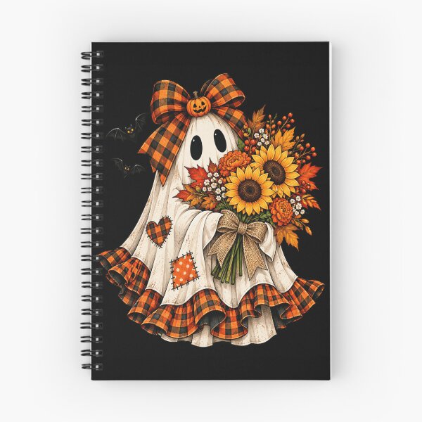 Item preview, Fall Ghost with Pumpkin Bow and Sunflower Bouquet designed and sold by ROUX-ART.