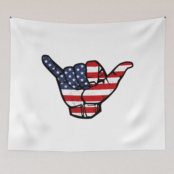 Item preview, American Flag Shaka Hand Patriotic designed and sold by IrinaRamey.