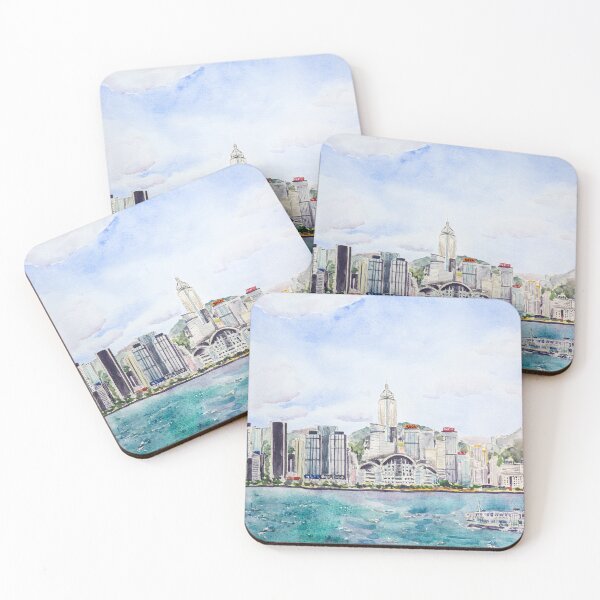 Item preview, Hong Kong Victoria Harbour watercolour painting  designed and sold by SelenePaintings .