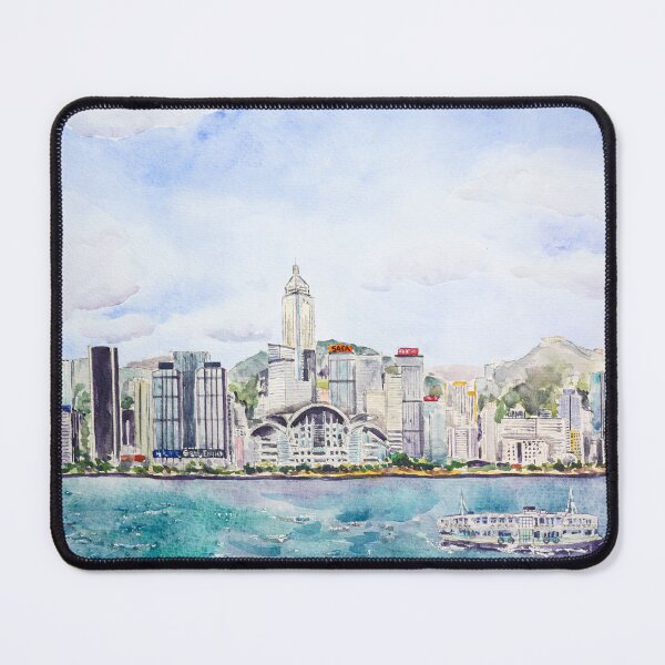 Item preview, Hong Kong Victoria Harbour watercolour painting designed and sold by SelenePaintings .