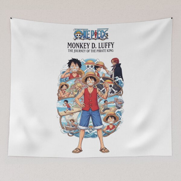 Item preview, Monkey D. Luffy One Piece Pirate Journey Collage designed and sold by FreakToons.
