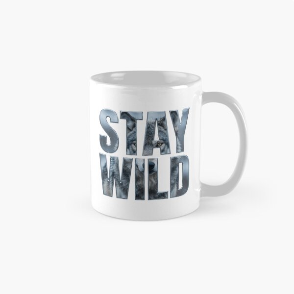 Item preview, Stay Wild Wolf Portrait Typography Tee designed and sold by Imaginarium of Chaos falcon88 .