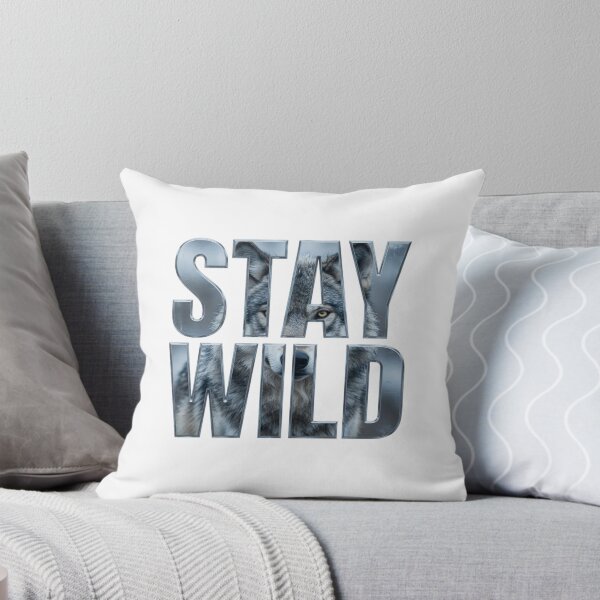 Item preview, Stay Wild Wolf Portrait Typography Tee designed and sold by Imaginarium of Chaos falcon88 .