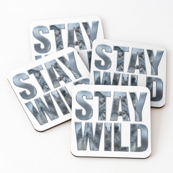 Item preview, Stay Wild Wolf Portrait Typography Tee designed and sold by Imaginarium of Chaos falcon88 .