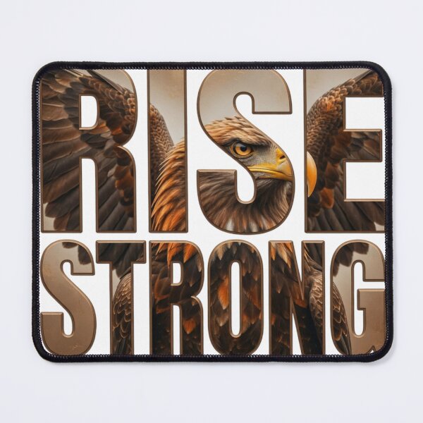 Item preview, Rise Strong Eagle Portrait Typography Tee designed and sold by Imaginarium of Chaos falcon88 .