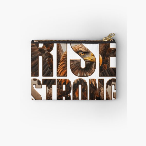 Item preview, Rise Strong Eagle Portrait Typography Tee designed and sold by Imaginarium of Chaos falcon88 .