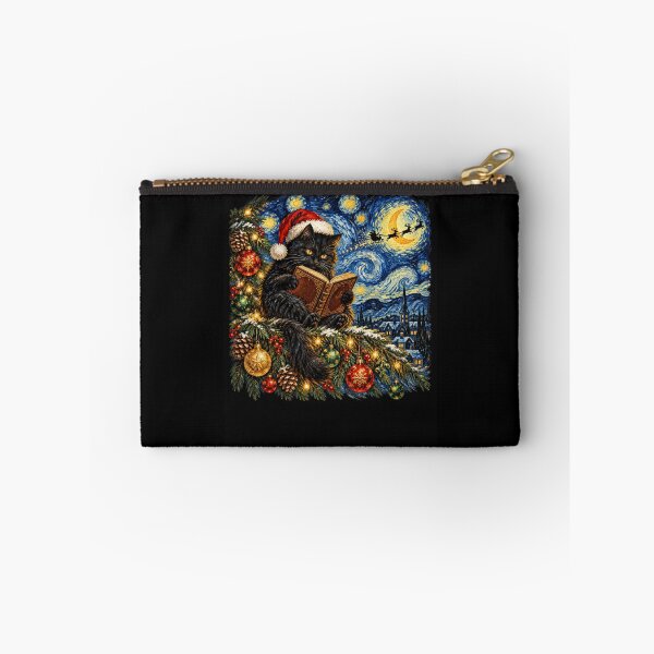 Item preview, Christmas Cat Reading Under Starry Holiday Night Sky designed and sold by ROUX-ART.