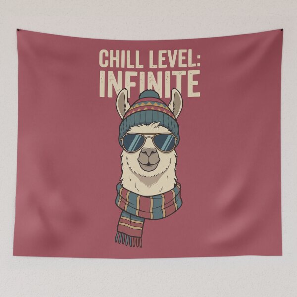 Item preview, Chill Level Infinite Llama Wearing Beanie And Sunglasses designed and sold by Amir Faysal.