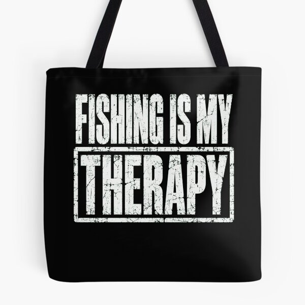 Item preview, FISHING IS MY THERAPY Vintage Distressed Quote Shirt designed and sold by ROUX-ART.