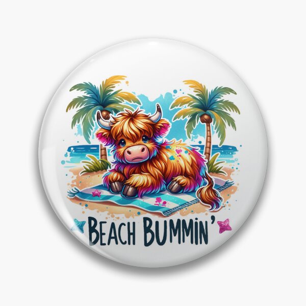 Item preview, Beach Bummin' Highland Cow Summer Beach Vacation designed and sold by Polaris Bear.