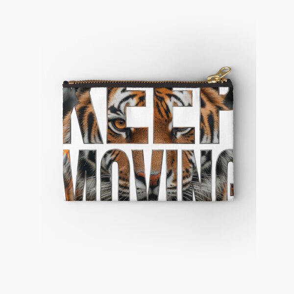 Item preview, Keep Moving Tiger Portrait Typography Tee designed and sold by Imaginarium of Chaos falcon88 .