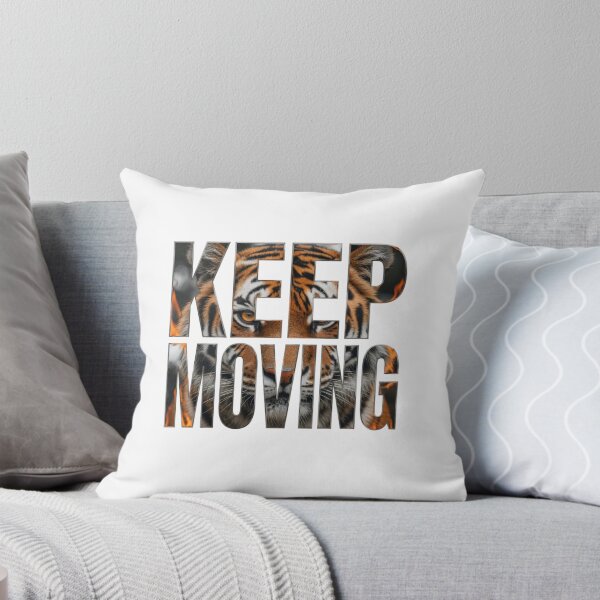 Item preview, Keep Moving Tiger Portrait Typography Tee designed and sold by Imaginarium of Chaos falcon88 .