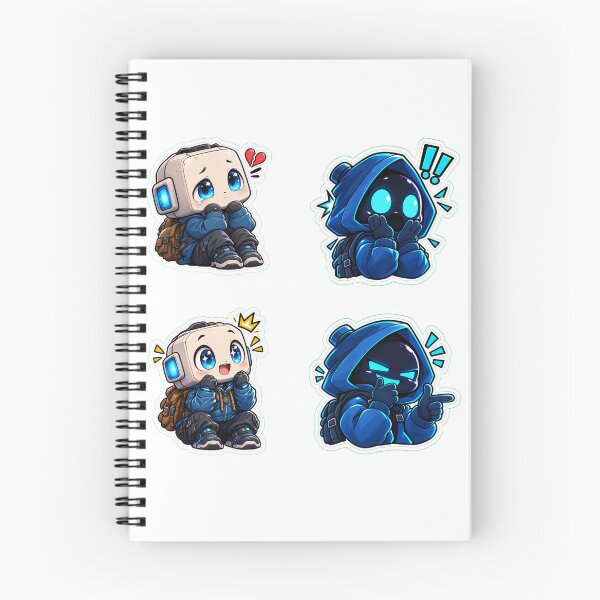Item preview, Cute Cyber Bot Chibi Gamer Sticker Pack Blue Gaming Mascot designed and sold by NovaToons.