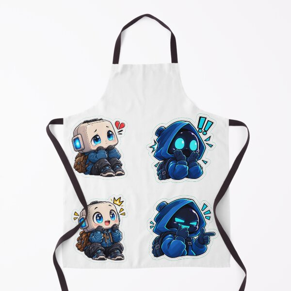 Item preview, Cute Cyber Bot Chibi Gamer Sticker Pack Blue Gaming Mascot designed and sold by NovaToons.