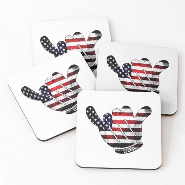 Item preview, Usa Untied States Shaka Hang Loose Flag America Hippie Surf Surfing designed and sold by IrinaRamey.