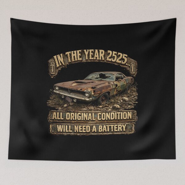 Item preview, In the Year 2525 Rusty ’Cuda – Funny Classic Muscle Car T-Shirt designed and sold by Classic Chaos Creations.