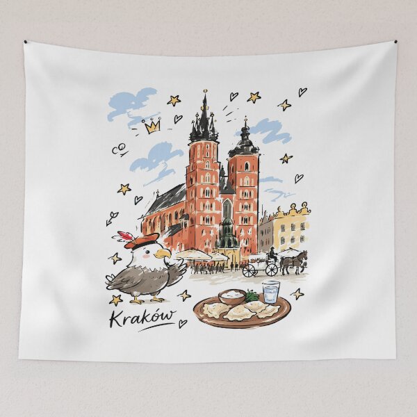 Item preview, Cute St Mary's Basilica Krakow Sketch Art v2 designed and sold by RamyGallery.