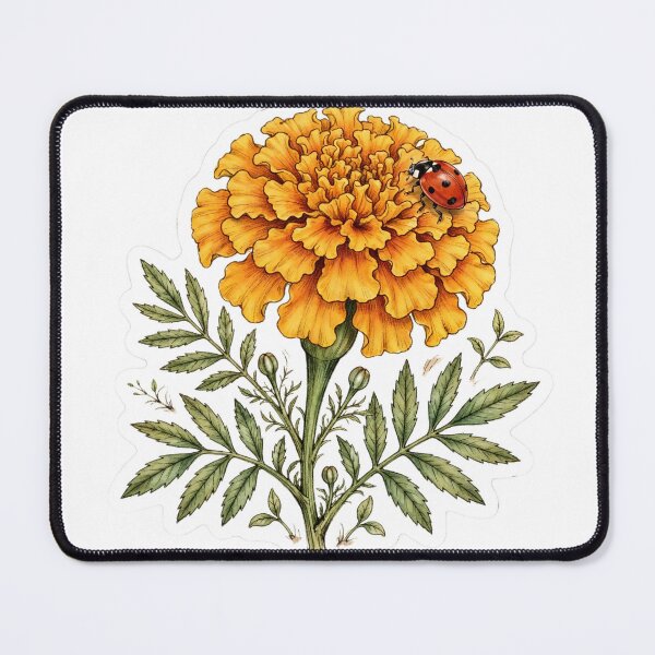 Item preview, Marigold Ladybug Cempasuchil Flower Watercolor designed and sold by RareBotanical .