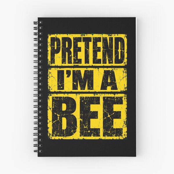 Item preview, pretend bee graphic in bold distressed yellow lettering designed and sold by ROUX-ART.