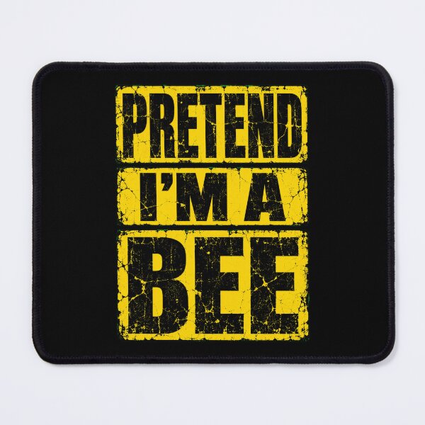 Item preview, pretend bee graphic in bold distressed yellow lettering designed and sold by ROUX-ART.