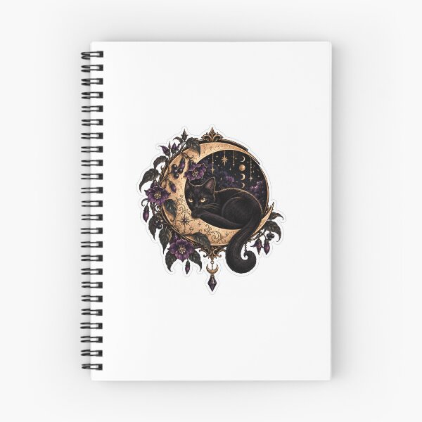 Item preview, Gothic Black Cat Crescent Moon Witchy Celestial Halloween Sticker designed and sold by SlapHappyArt.