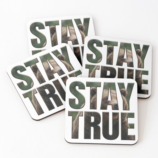 Item preview, Stay True Bear Portrait Typography Tee designed and sold by Imaginarium of Chaos falcon88 .