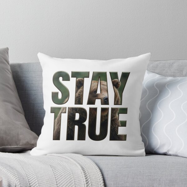 Item preview, Stay True Bear Portrait Typography Tee designed and sold by Imaginarium of Chaos falcon88 .