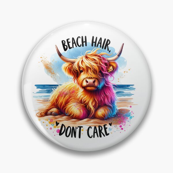 Item preview, Beach Hair, Don't Care Highland Cow Beach Lover Summer Vacation Carefree Attitude designed and sold by Polaris Bear.