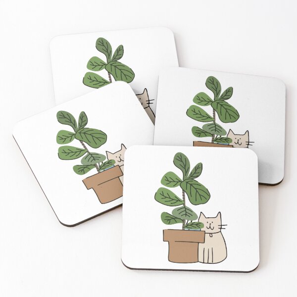 Item preview, cat with plant  designed and sold by Borublue.