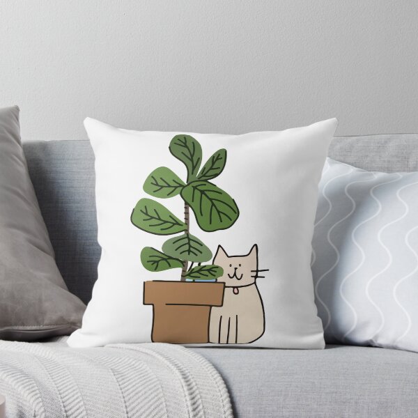 Item preview, cat with plant  designed and sold by Borublue.