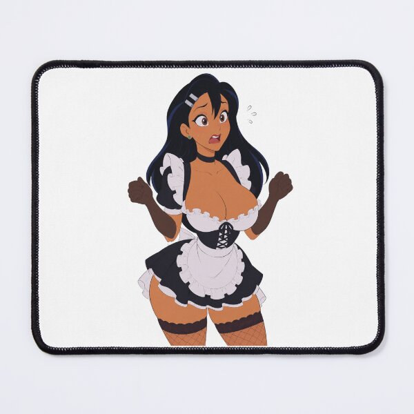 Item preview, Anime Maid Shocked Tan Girl - Retro 90s Cartoon Style designed and sold by Hollow Moon Studios..
