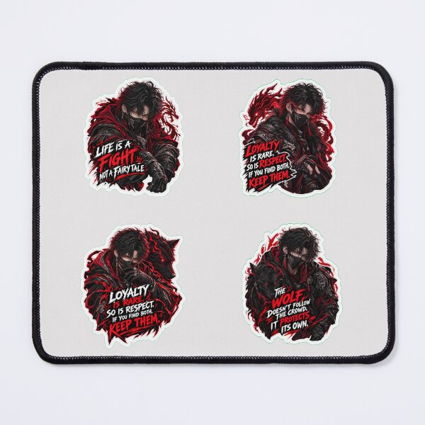Item preview, Dark Anime Boy Quotes Sticker Pack Edgy Aesthetic Bundle designed and sold by NovaToons.