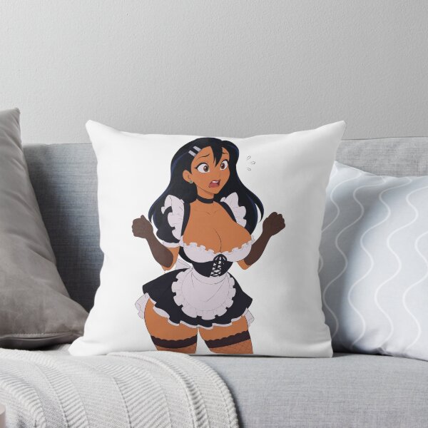 Item preview, Anime Maid Shocked Tan Girl - Retro 90s Cartoon Style designed and sold by  Hollow Moon Studios..