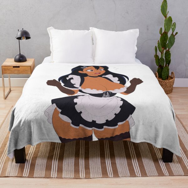 Item preview, Anime Maid Shocked Tan Girl - Retro 90s Cartoon Style designed and sold by Hollow Moon Studios..