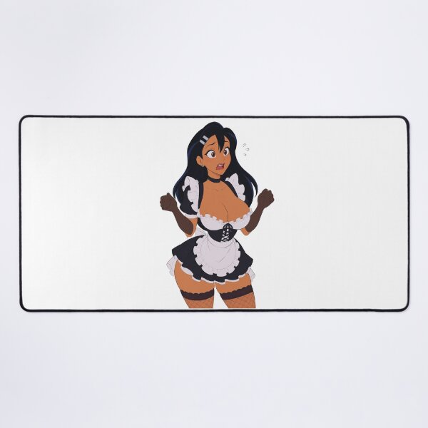 Item preview, Anime Maid Shocked Tan Girl - Retro 90s Cartoon Style designed and sold by  Hollow Moon Studios..
