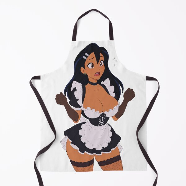 Item preview, Anime Maid Shocked Tan Girl - Retro 90s Cartoon Style designed and sold by  Hollow Moon Studios..