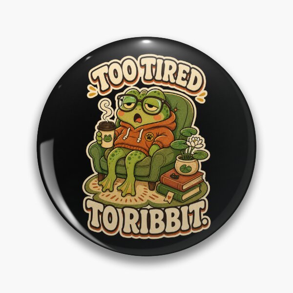 Item preview, Too Tired to Ribbit | Funny Tired Frog Coffee Design designed and sold by Graphic Vibe Designs.