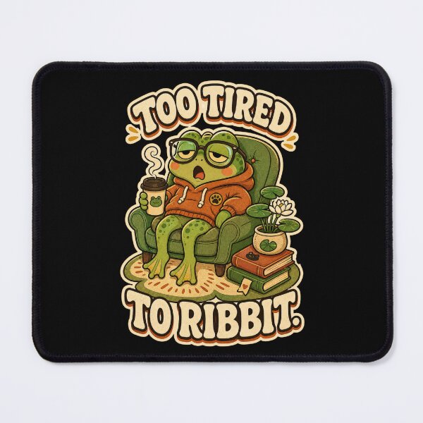 Item preview, Too Tired to Ribbit | Funny Tired Frog Coffee Design designed and sold by Graphic Vibe Designs.