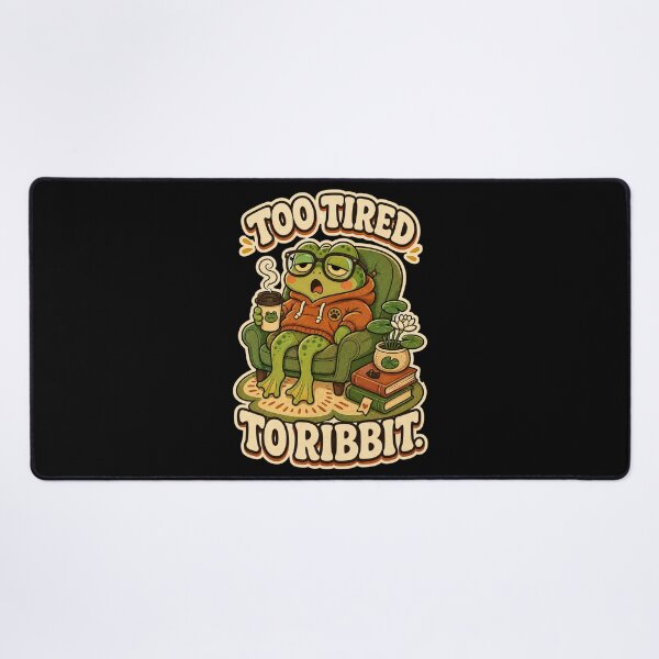 Item preview, Too Tired to Ribbit | Funny Tired Frog Coffee Design designed and sold by Graphic Vibe Designs.
