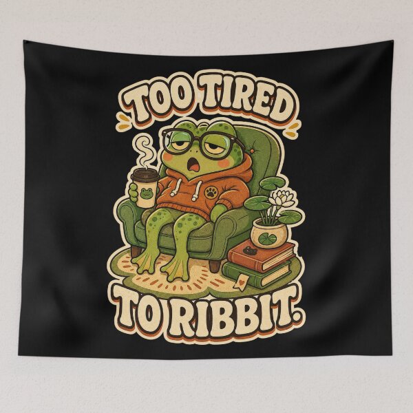 Item preview, Too Tired to Ribbit | Funny Tired Frog Coffee Design designed and sold by Graphic Vibe Designs.