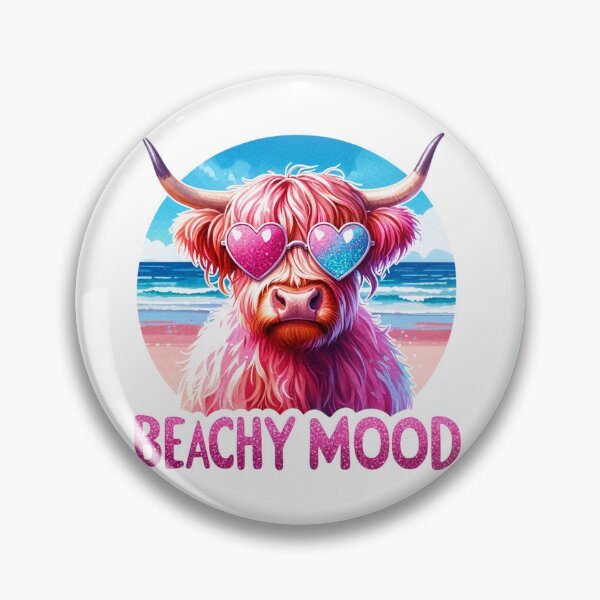 Item preview, Beachy Mood Highland Cow Beach Summer Vacation Animal Lover designed and sold by Polaris Bear.