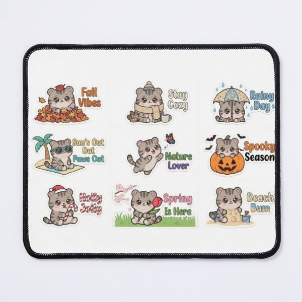 Item preview, Kawaii All Season Cat Sticker Pack – Cute Kitty Seasons & Holidays designed and sold by PrintforDesign.