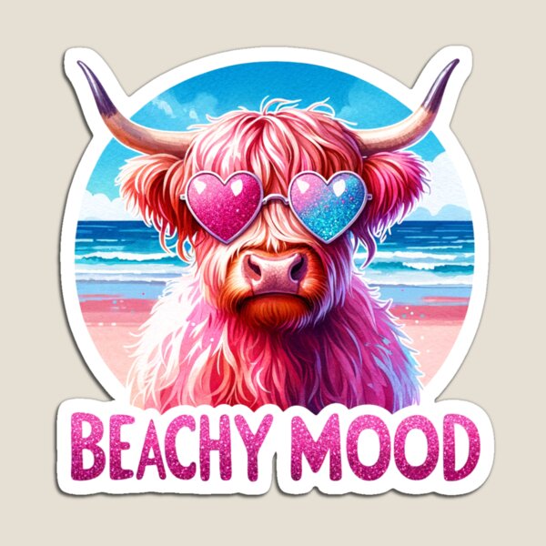 Item preview, Beachy Mood Highland Cow Beach Summer Vacation Animal Lover designed and sold by Polaris Bear.