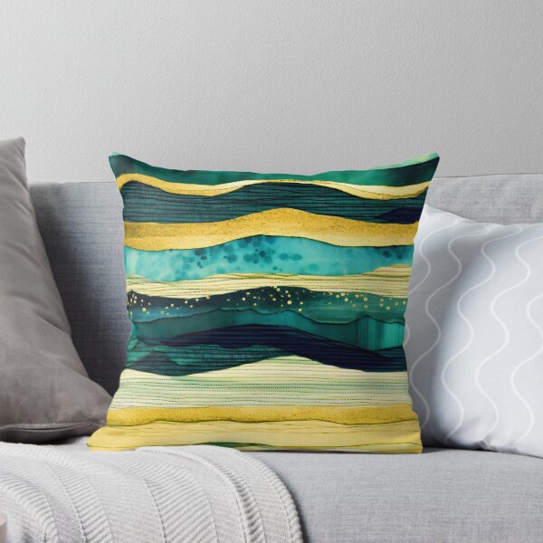 Item preview, Modern Seafoam Green, Aqua, And Yellow Line Pattern designed and sold by DEC02.