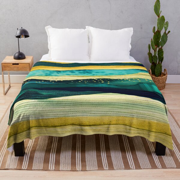 Item preview, Modern Seafoam Green, Aqua, And Yellow Line Pattern designed and sold by DEC02.