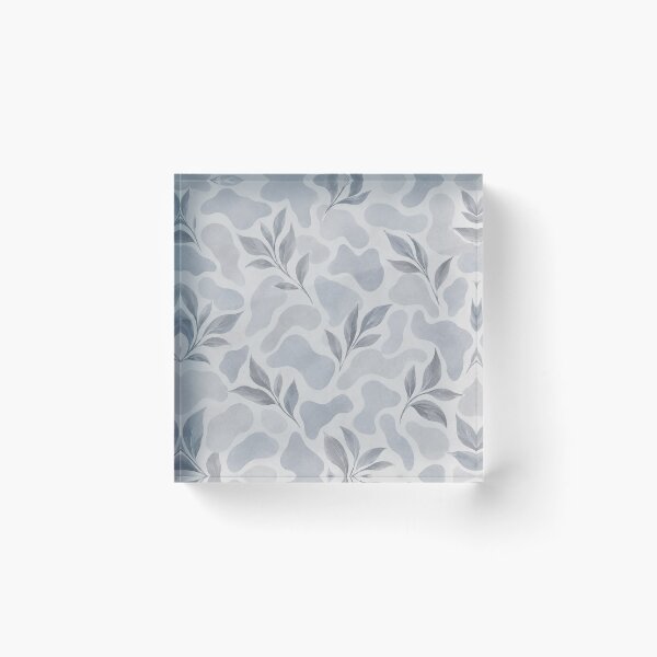 Item preview, Blue Grey Botanical Abstract – Soft Cloud & Leaf Pattern designed and sold by HO•Designs.