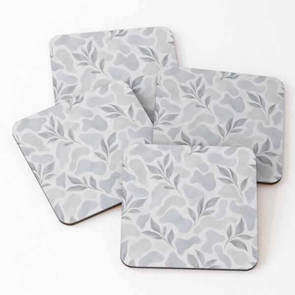 Item preview, Blue Grey Botanical Abstract – Soft Cloud & Leaf Pattern designed and sold by HO•Designs.