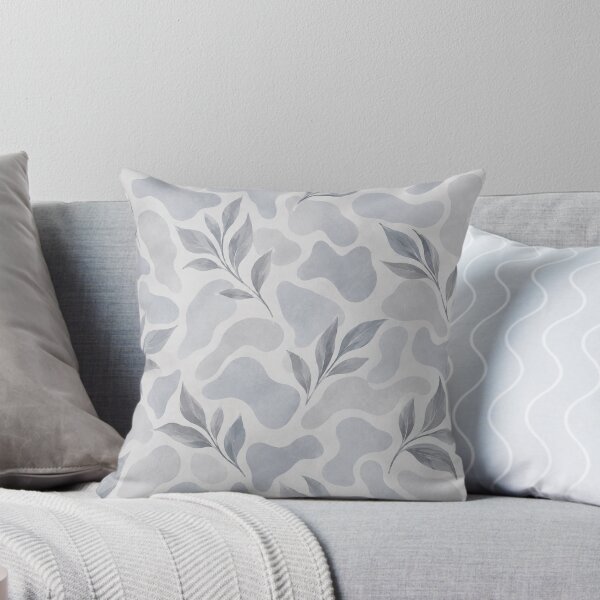 Item preview, Blue Grey Botanical Abstract – Soft Cloud & Leaf Pattern designed and sold by HO•Designs.