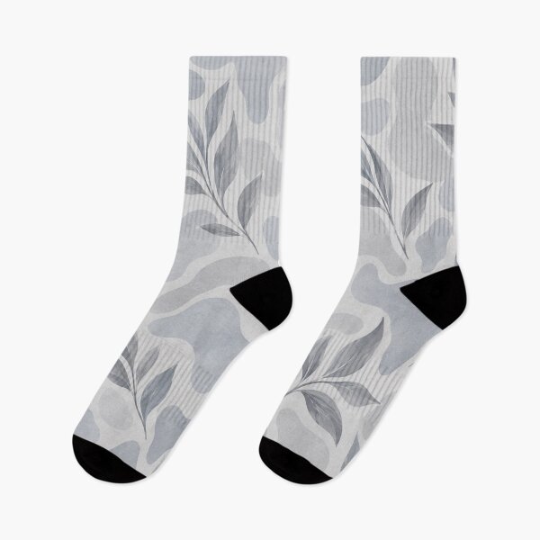 Item preview, Blue Grey Botanical Abstract – Soft Cloud & Leaf Pattern designed and sold by HO•Designs.